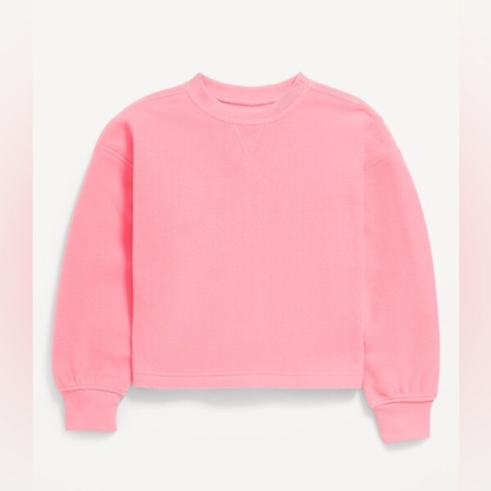 Long-Sleeve Microfleece Crew-Neck Sweatshirt for Girls
